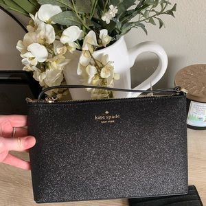 Kate Spade ♠️ Small Black Glitter Crossbody